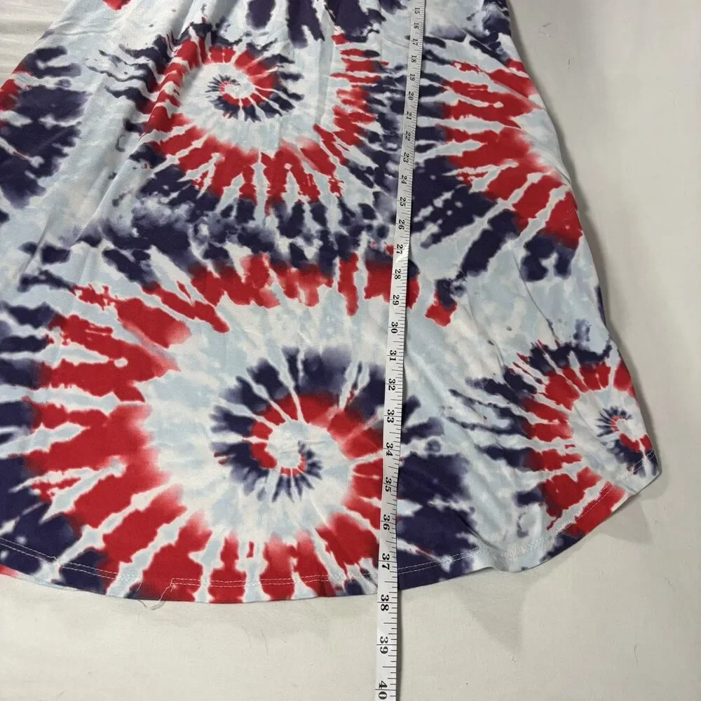 Secret Treasures Red White Blue Tie Dye Tank Dress Size S